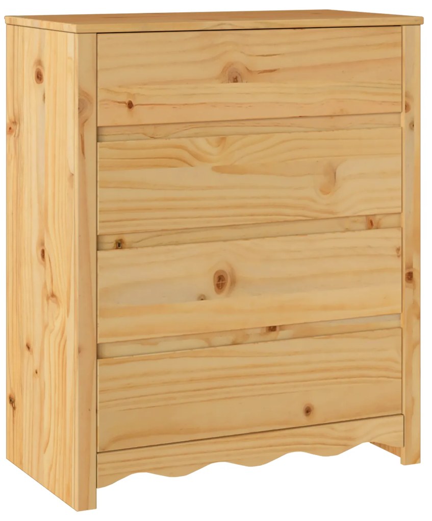vidaXL Κομοδίνο με συρτάρι Καφέ 76.5 x 40 x 91 εκ Μασίφ ξύλο πεύκου