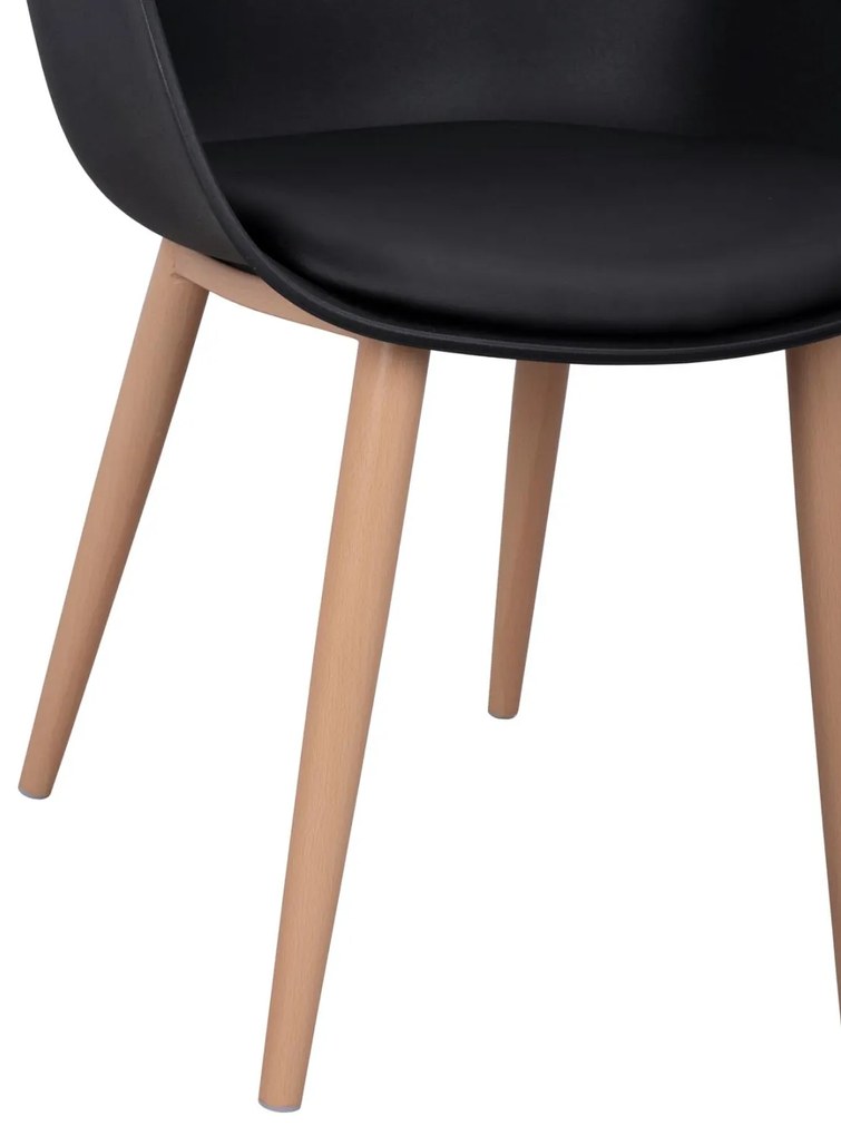 Καρέκλα Tραπεζαρίας LUCIE Μαύρη με Μεταλλικά πόδια 56x57x80εκ. 2αδα 56x57x80 εκ.