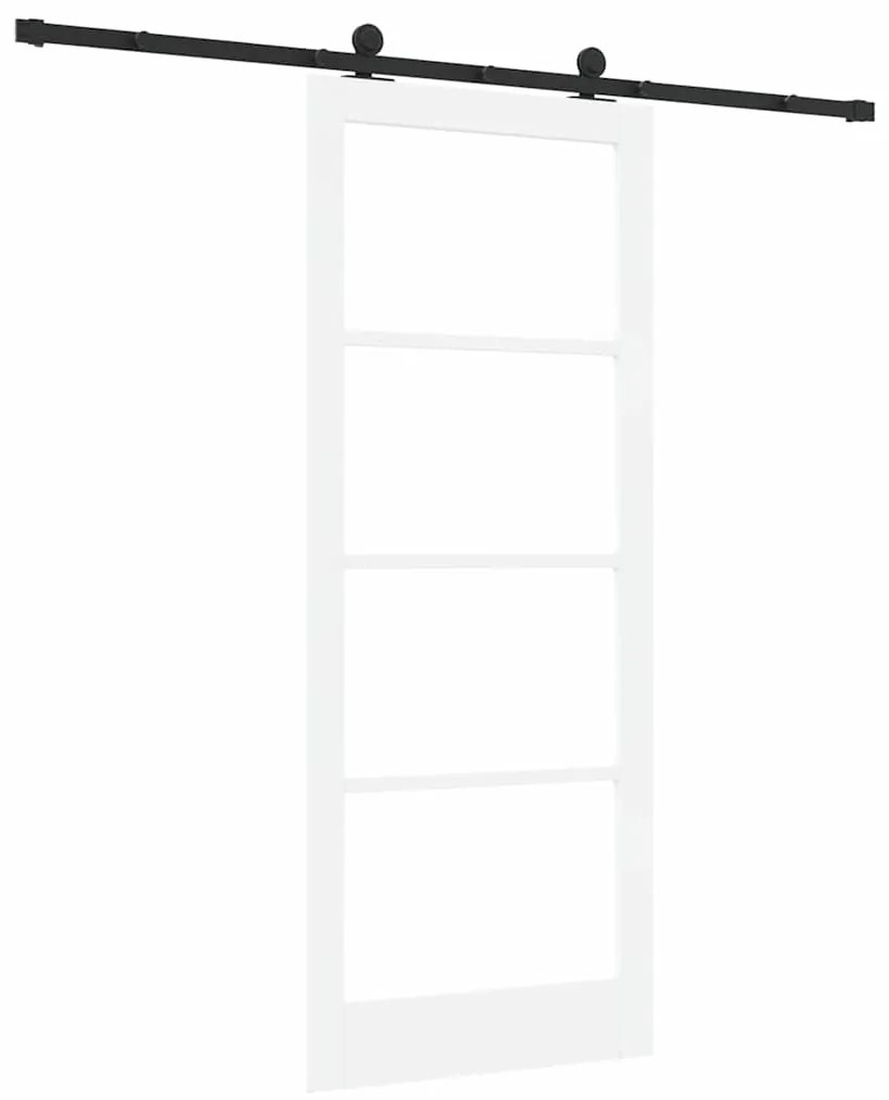 vidaXL Συρόμενη Πόρτα Χειροκίνητος Λευκό 86 x 211 cm Ξύλο και μέταλλο