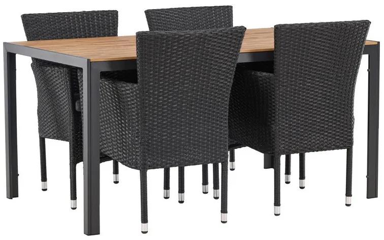 Σετ Τραπέζι και καρέκλες Dallas 3613, Polyξύλο, Μέταλλο, Πλαστικό ψάθινο, Μαξιλάρι καθίσματος: Ναι | Epipla1.gr