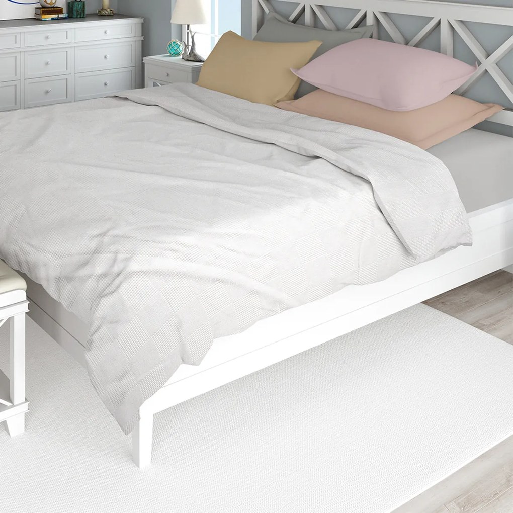 Κουβέρτα Πικέ Μονή (165x250) Dimcol Cotton 280 GSM White