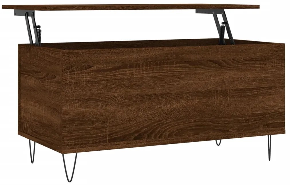 vidaXL Τραπεζάκι Σαλονιού Καφέ Δρυς 90x44,5x45 εκ. Επεξεργασμένο Ξύλο