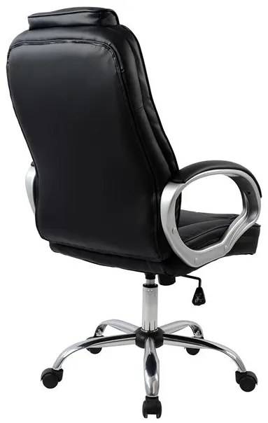 ΚΑΡΕΚΛΑ ΓΡΑΦΕΙΟΥ ΜΑΥΡΟ PU STARELL ΜΕ ΠΟΔΙ ΧΡΩΜΙΟ 65x71x106,5-116Y εκ.HM1025.01