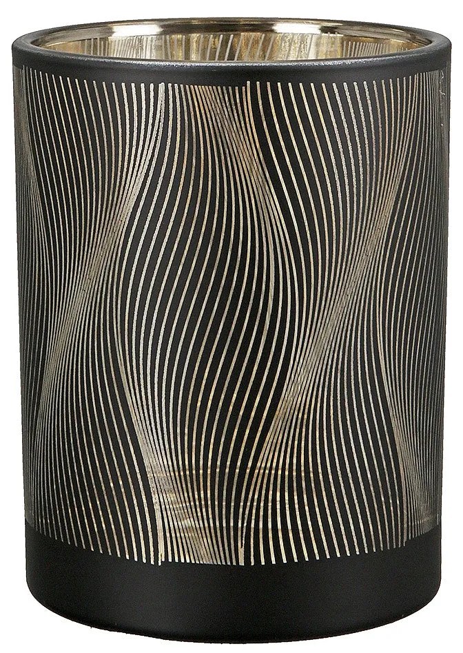 Θήκη Ρεσώ ArteLibre Γραμμές Μαύρο Γυαλί 12.5cm