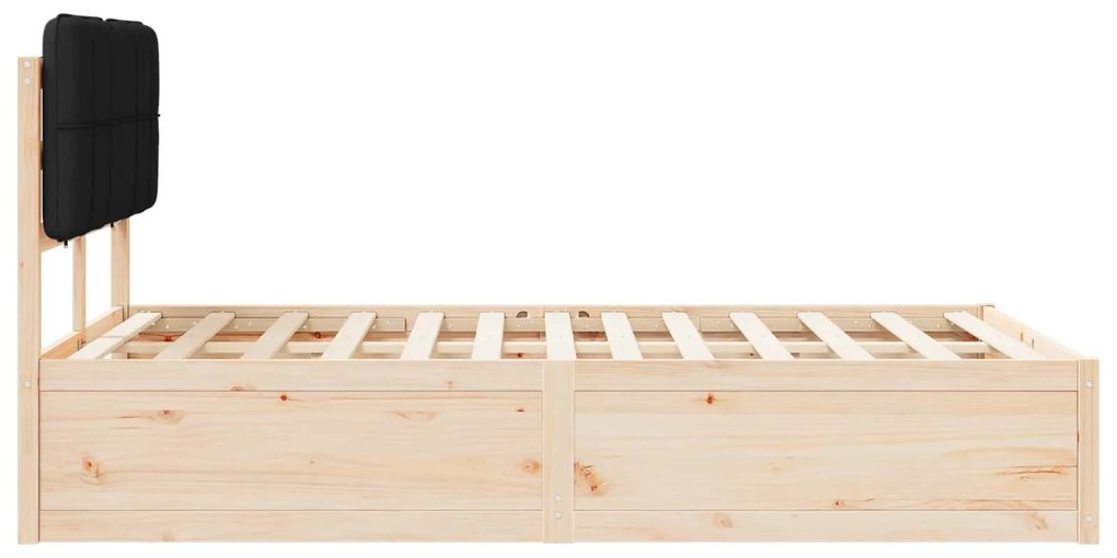 vidaXL Σκελετός Κρεβατιού με Επενδεδυμένο Κεφαλάρι Μαύρο 120 x 200 cm