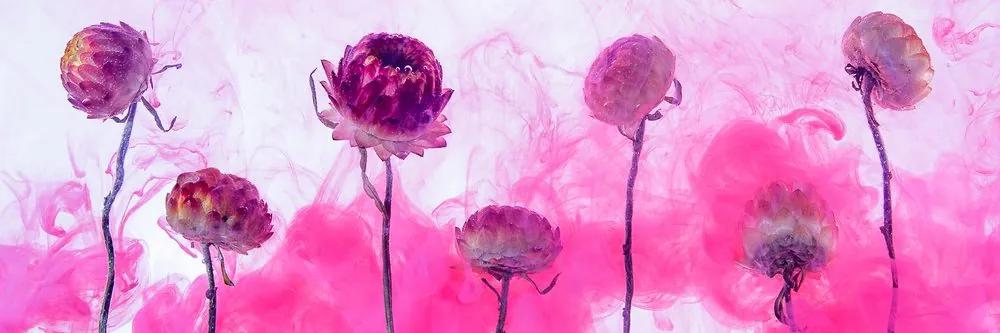 Εικόνα λουλούδια σε ροζ ατμό