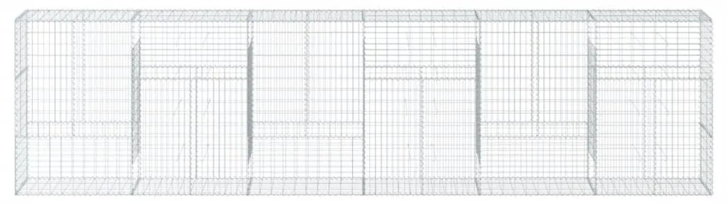 Συρματοκιβώτιο με Κάλυμμα 600x50x150εκ. από Γαλβανισμένο Χάλυβα - Ασήμι