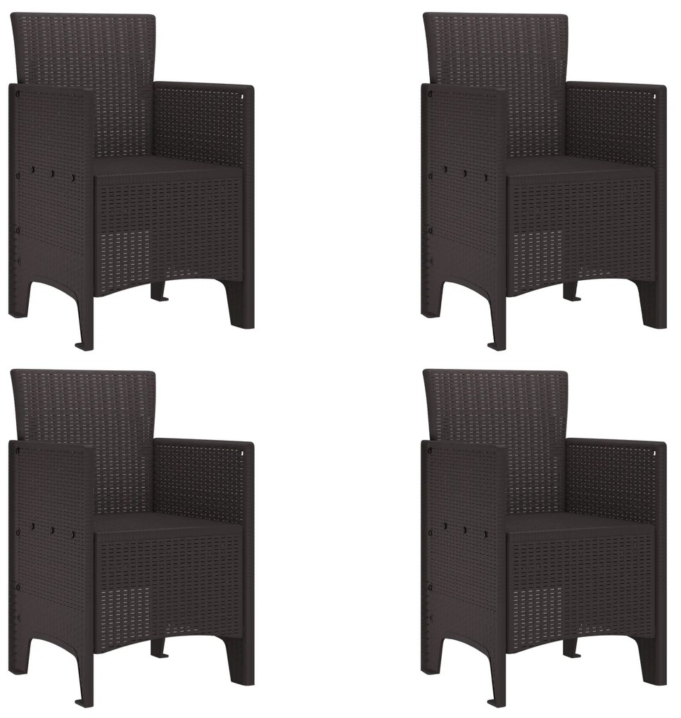 vidaXL Σετ Τραπεζαρίας Κήπου 5 pcs Καφέ Ρητίνη πολυπροπυλενίου
