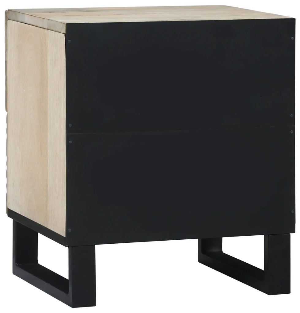vidaXL Κομοδίνα με συρτάρι Λευκό και μαύρο 40 x 33.5 x 46 εκ