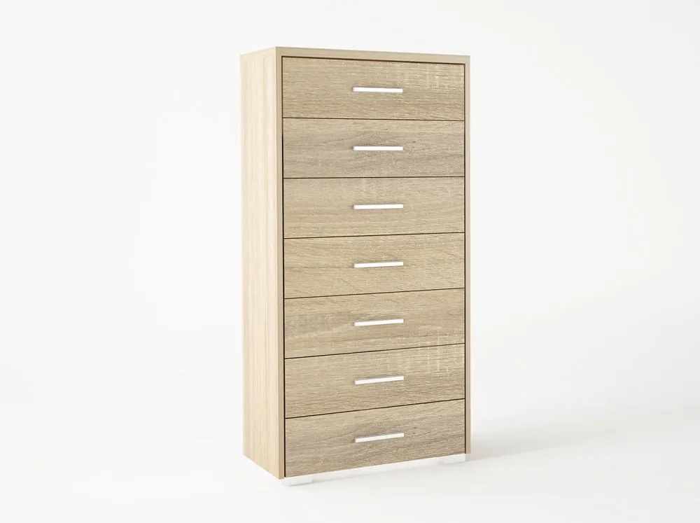 Intrahome Συρτεριέρα με 7 συρτάρια σε χρώμα δρυς 60x45x123 Intrahomesa-00652614