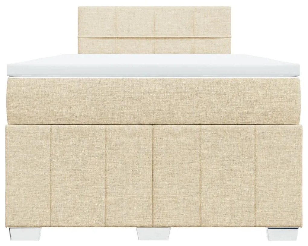 Κρεβάτι Boxspring με Στρώμα Κρεμ 120x200 εκ. Υφασμάτινο - Κρεμ