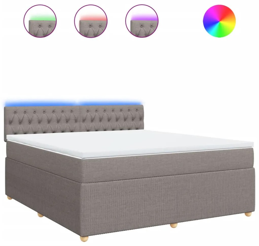 Κρεβάτι Boxspring με Στρώμα Taupe 180x200 εκ. Υφασμάτινο 3289846