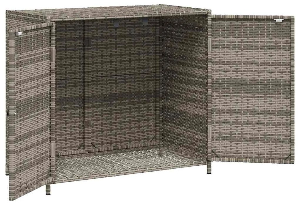 vidaXL Ντουλάπι Αποθήκευσης Κήπου Γκρι 83x45x76 εκ. από Συνθ. Ρατάν