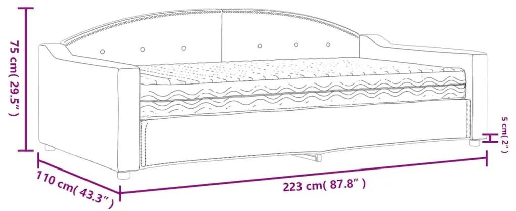 Καναπές Κρεβάτι με Στρώμα Κρεμ 100 x 200 εκ. Υφασμάτινο - Κρεμ