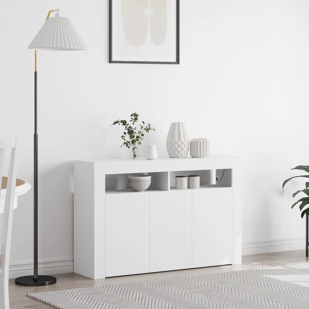 vidaXL Λευκός Μπουφές Λευκός Τεχνητό ξύλο 116 x 30 x 75 εκ Μοντέρνος