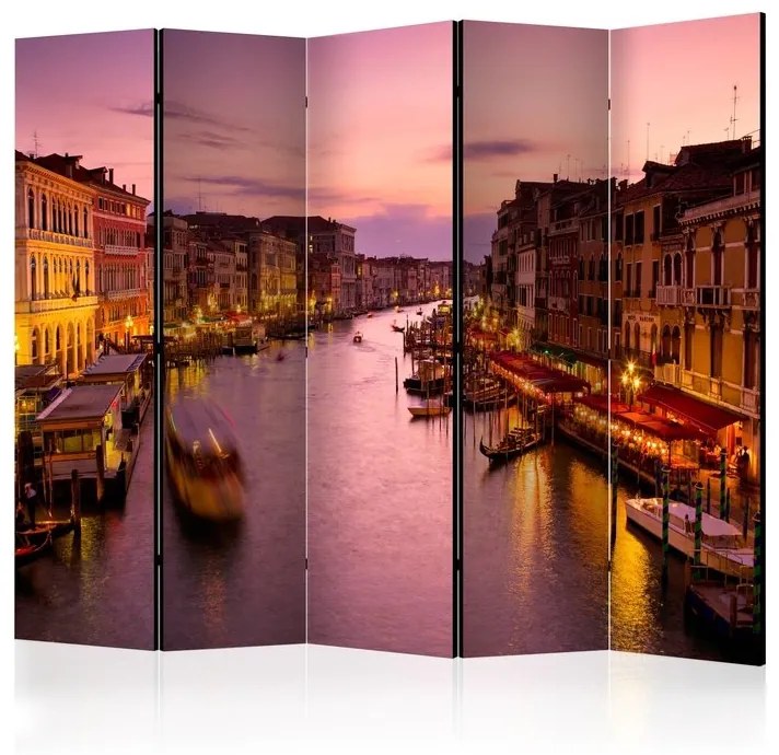 Διαχωριστικό με 5 τμήματα - City of lovers, Venice by night II [Room Dividers]