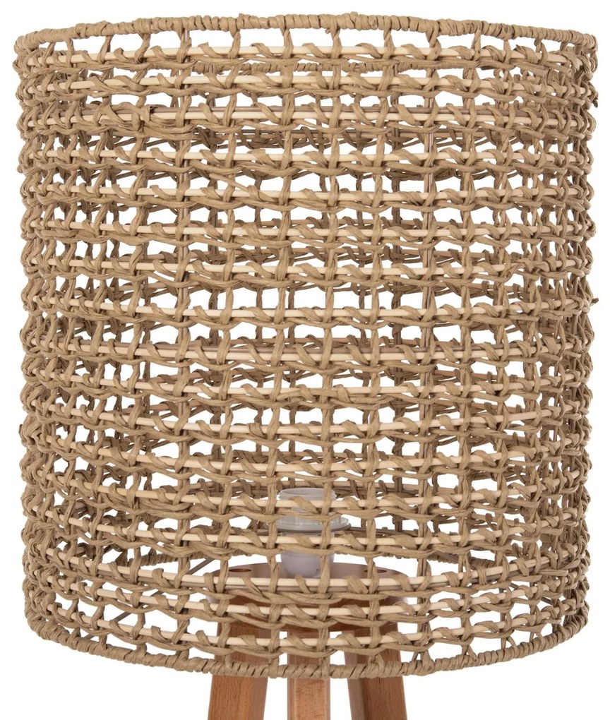 ΕΠΙΔΑΠΕΔΙΟ ΦΩΤΙΣΤΙΚΟ  RUBBERWOOD-RATTAN-PAPER ROPE ΣΕ ΦΥΣΙΚΟ Φ36x149,5Υεκ. 36x36x149.5 εκ.