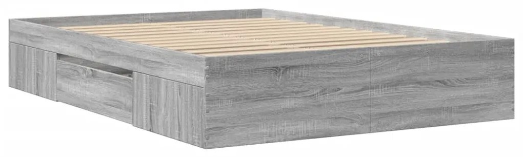 vidaXL Πλαίσιο Κρεβατιού Γκρι Sonoma 120 x 190 εκ. Επεξεργασμένο Ξύλο
