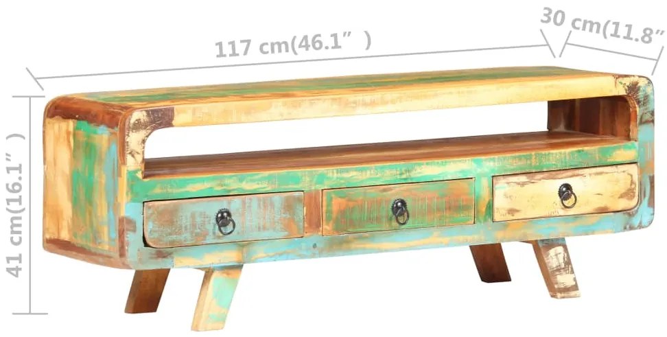 vidaXL Έπιπλο Τηλεόρασης 117 x 30 x 41 εκ. από Μασίφ Ανακυκλωμένο Ξύλο