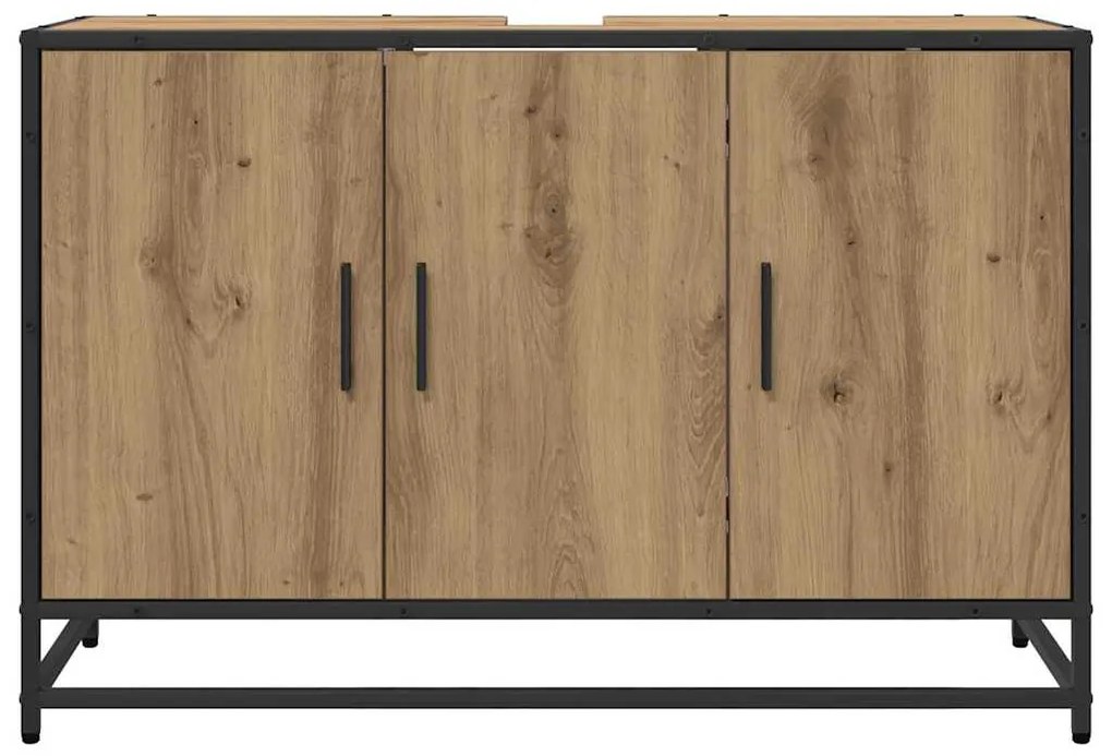 vidaXL Ντουλάπα Νιπτήρα Mπάνιου με ράφι artisan δρυς 90 x 33 x 60 εκ.