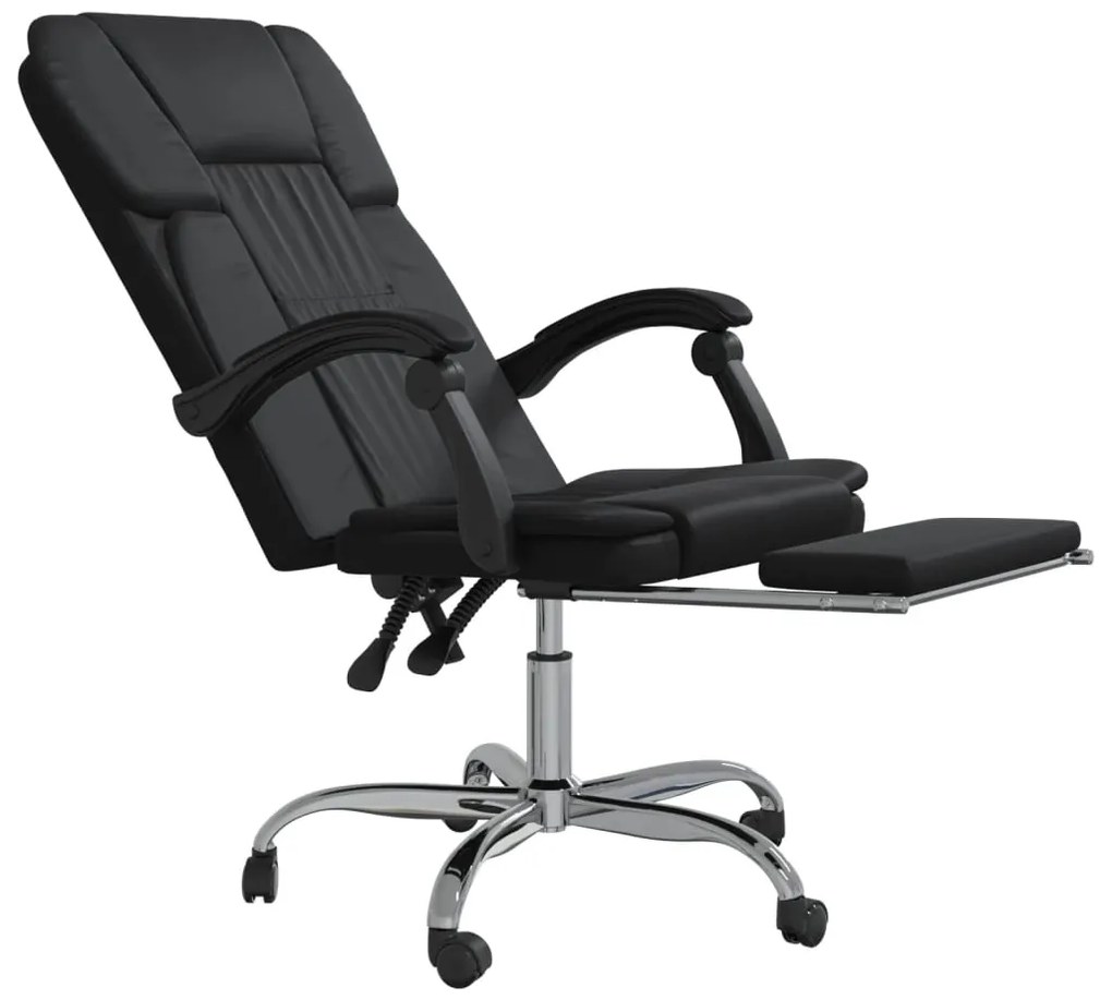 vidaXL Καρέκλα Γραφείου Ανακλινόμενη Μαύρη Συνθετικό δέρμα