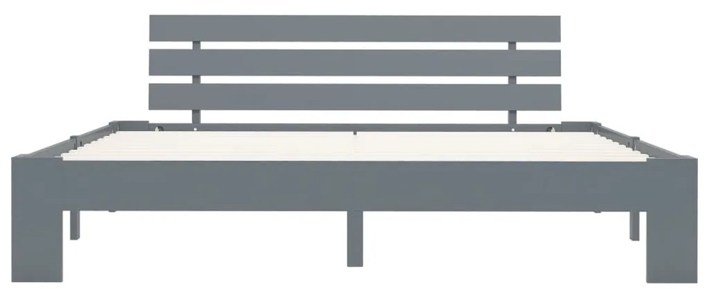 vidaXL Πλαίσιο Κρεβατιού Γκρι 160 x 200 εκ. από Μασίφ Ξύλο Πεύκου