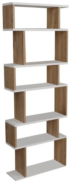 Βιβλιοθήκη Iolmi oak-λευκό μελαμίνης 60x19.5x160εκ 60x19.5x160 εκ.