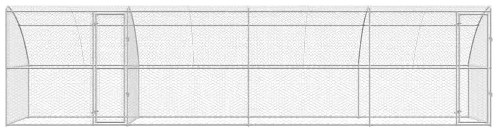 vidaXL Κλουβί Σκύλου με αποθήκευση 4 pcs Ασημί 8 x 2 x 2 m Ατσάλι