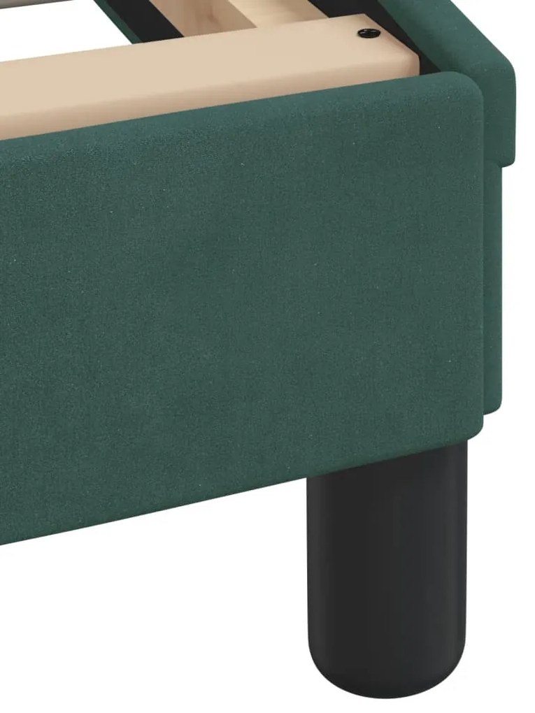 vidaXL Κρεβάτι με Στρώμα Hanko Σκούρο Πράσινο 180x200εκ. Βελούδινο