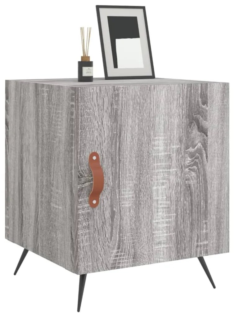 vidaXL Κομοδίνα 2 τεμ. Γκρι Sonoma 40x40x50 εκ. από Επεξεργασμένο Ξύλο