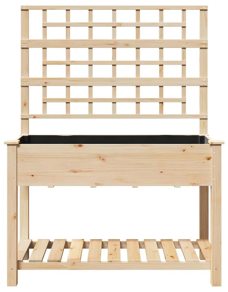 vidaXL Γλάστρα Κήπου Μπεζ 115 x 60.5 x 153 εκ. Στερεό ξύλο έλατου