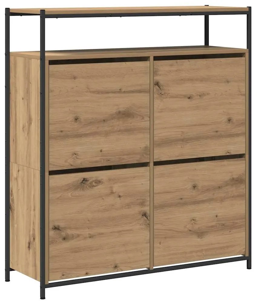 vidaXL Ντουλάπα Παπουτσιών με πόρτα artisan δρυς 100 x 34 x 112 εκ