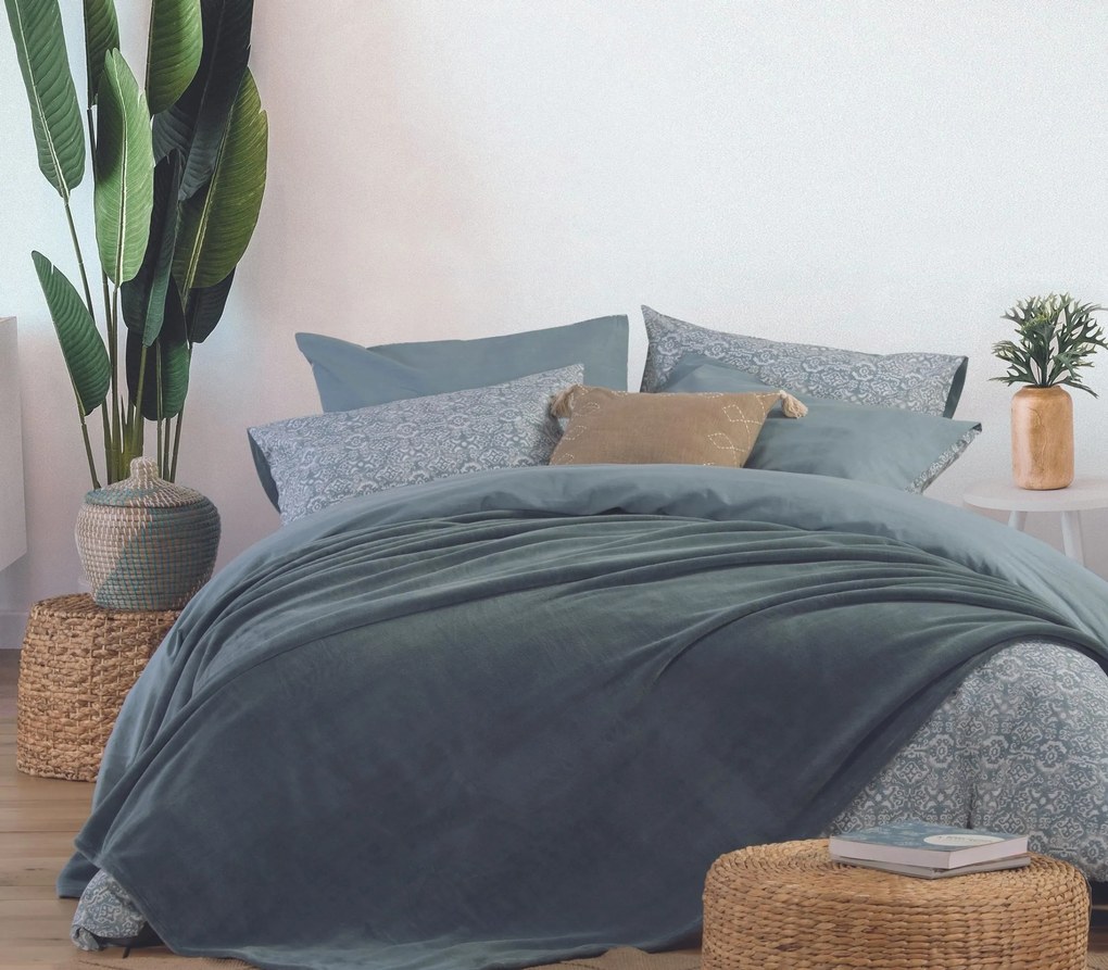 Κουβέρτα Fleece Μονή Cosy Dusty Blue 160x220 - Nef-Nef Homeware