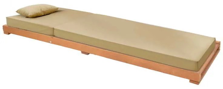 Ξαπλώστρα με μαξιλάρι Specta pakoworld μασίφ ξύλο οξιάς 60x190x50εκ