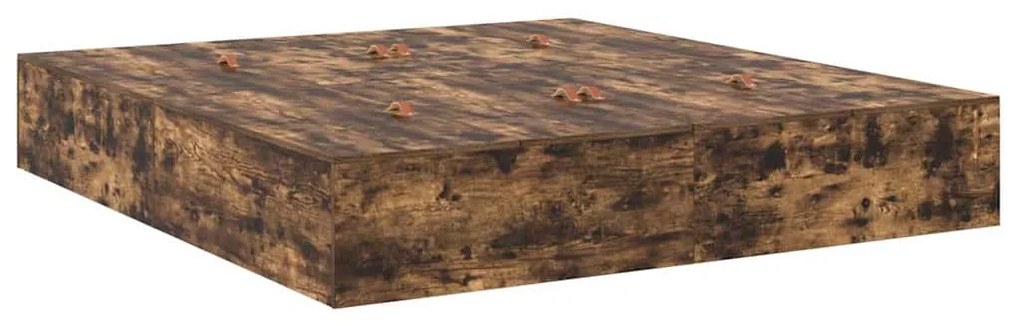 vidaXL Σκελετός Κρεβατιού Καπνιστή δρυς 200 x 200 x 31.5 εκ.