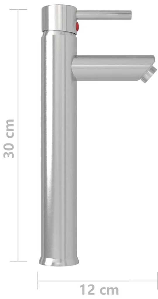 vidaXL Μπαταρία Μπάνιου Αναμεικτική Ασημί 12 x 30 εκ.