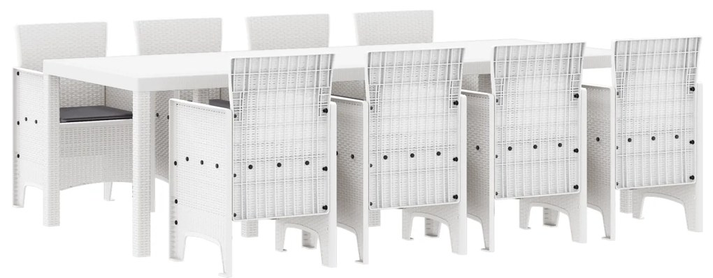 vidaXL Σετ Τραπεζαρίας Κήπου 9 pcs Ανοιχτό γκρι 250 x 100 x 73 εκ