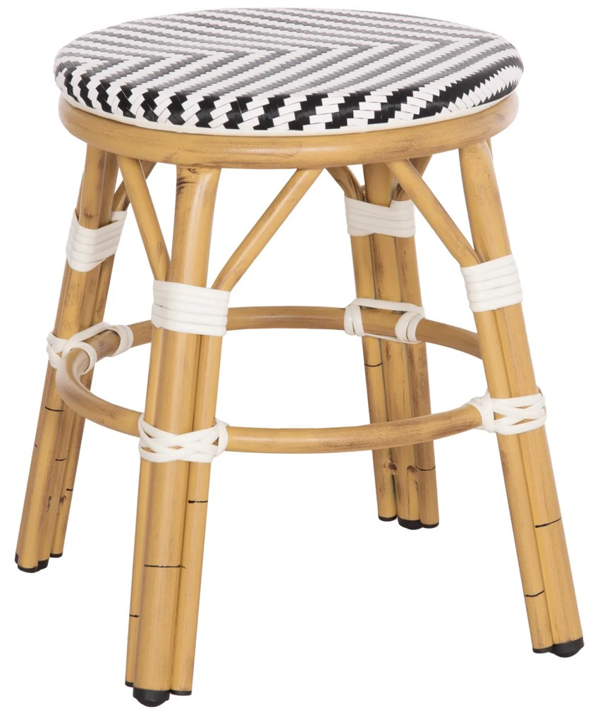 ΣΚΑΜΠΟ ΑΛΟΥΜΙΝΙΟΥ CHINO HM6285.03 BAMBOO LOOK-TEXTILENE ΛΕΥΚΟ-ΜΑΥΡΟ Φ36x46Υεκ. (1 Τεμμάχια)
