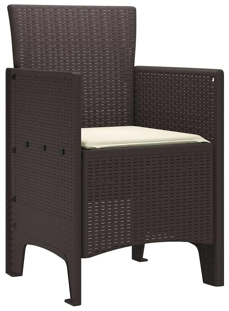 vidaXL Καρέκλες Κήπου 4 pcs Καφέ 53 x 49 x 85 εκ. Πλαστικό