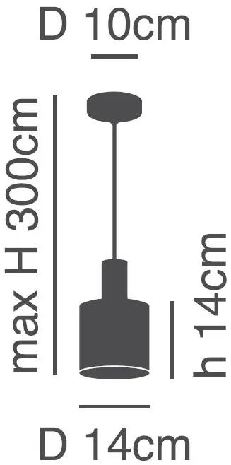 Φωτιστικό Οροφής  SE21-BL-4-SH3 ADEPT TUBE Black Pendant Brown Fabric Shade+ - Μέταλλο - 77-8519