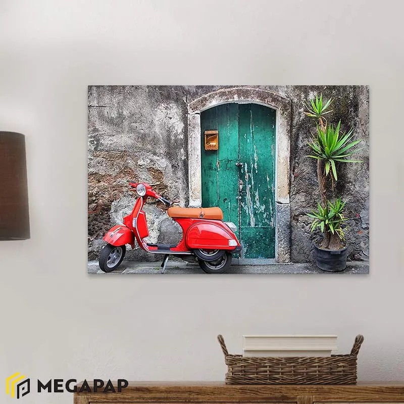 ΠΙΝΑΚΑΣ ΣΕ ΚΑΜΒΑ "RED VESPA" MEGAPAP ΨΗΦΙΑΚΗΣ ΕΚΤΥΠΩΣΗΣ 60X40X3ΕΚ.