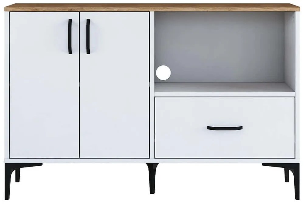 Ντουλάπι 893RAN4962 120x40x78,6cm White-Oak Μοριοσανίδα, Μελαμίνη
