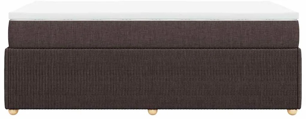 vidaXL Κρεβάτι Boxspring με Στρώμα Σκούρο Καφέ 90x190 εκ. Υφασμάτινο
