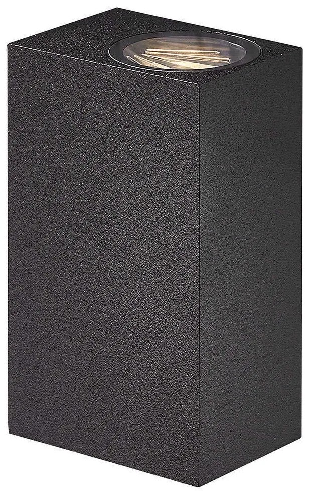 Φωτιστικό Τοίχου Asbol Kubi 2019071003 9,5x6,7x15cm Led 2x150Lm 6,5W 3000K IP44 Black Nordlux Aluminium, Glass