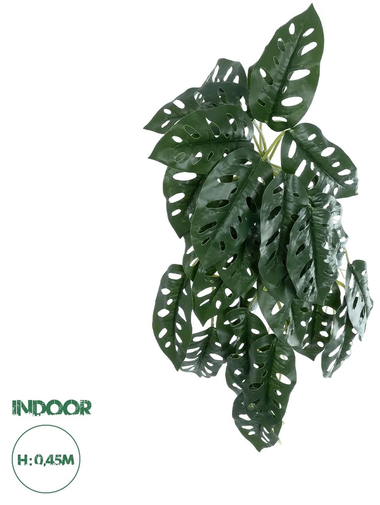 GloboStar® Artificial Garden MONSTERA HANGING PLANT 20608 Τεχνητό Διακοσμητικό Κρεμαστό Φυτό Μονστέρα Υ45cm