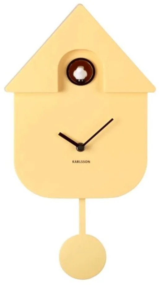 Ρολόι Τοίχου KA5768LY Modern Cuckoo Light Yellow Karlsson Πλαστικό
