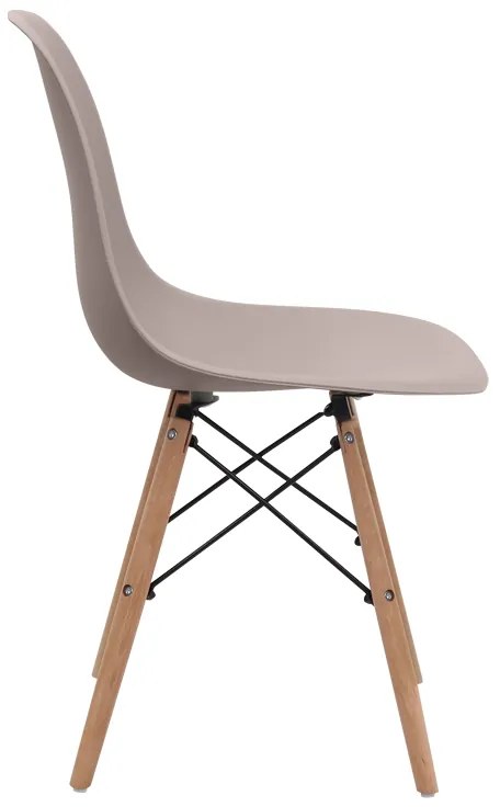 Καρέκλα τραπεζαρίας Nova Megapap PP cappuccino - ξύλινο φυσικό πόδι 46x51x80εκ.