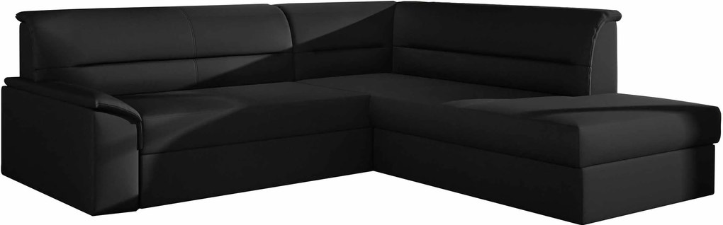 Γωνιακός καναπές Ellie-Δεξιά-Μαύρο - 265.00Χ212.00Χ90.00cm