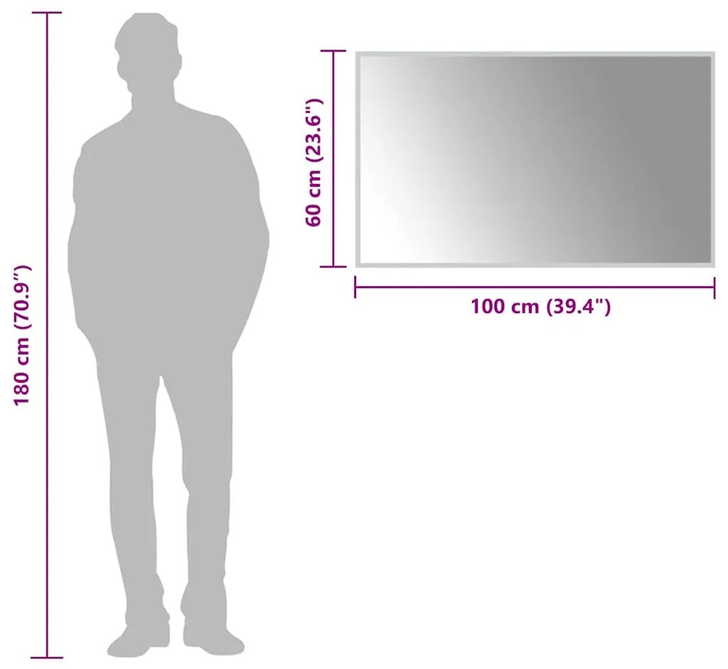 vidaXL Καθρέφτης Μπάνιου με LED 100x60 εκ.