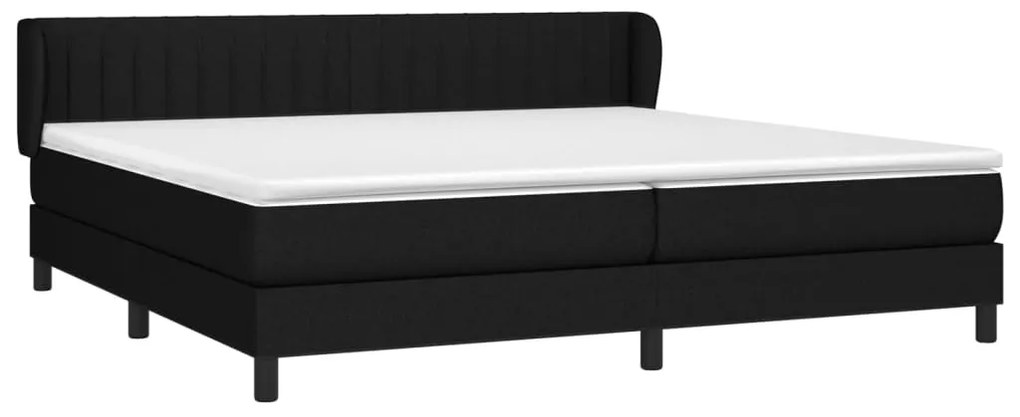 vidaXL Κρεβάτι Boxspring με Στρώμα Μαύρο 200x200 εκ. Υφασμάτινο